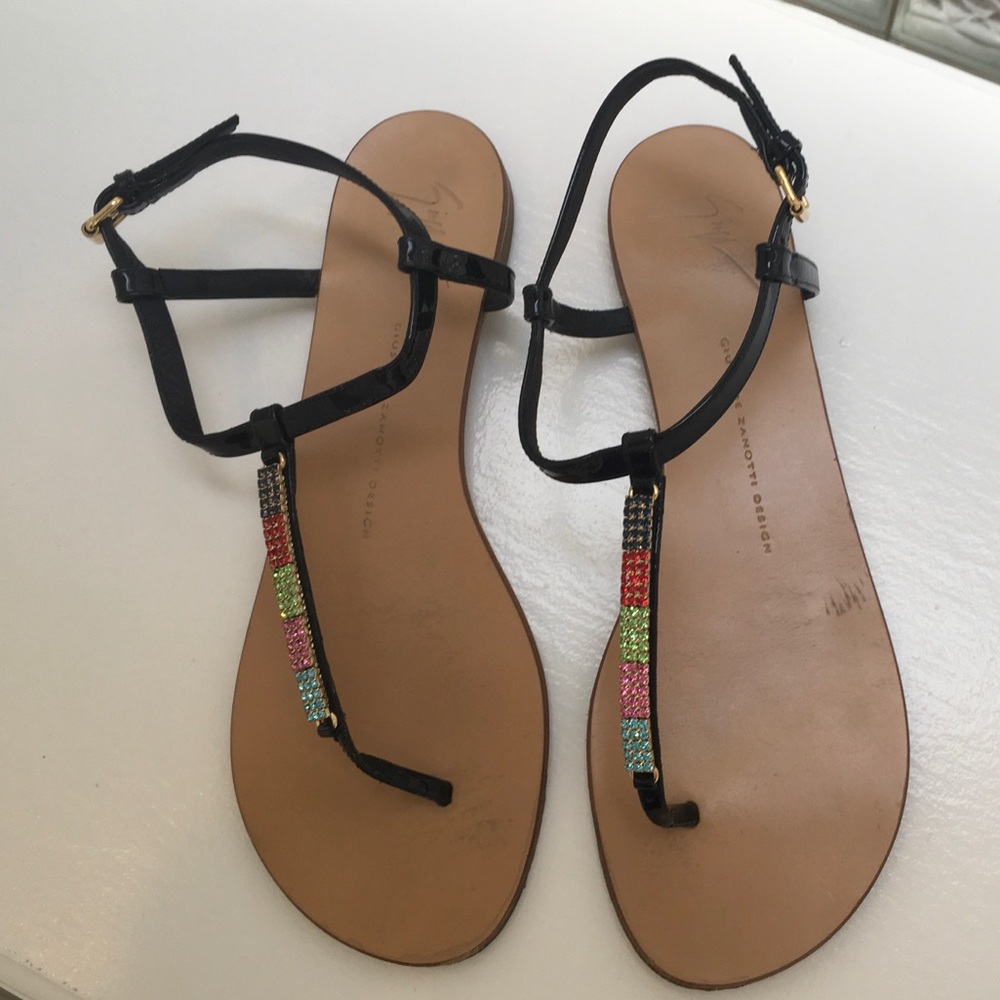 Giuseppe Zanotti Black Multicolor Sandals